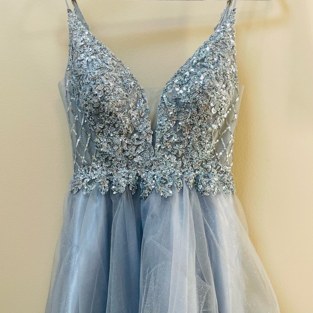 Cinderella Devine Homecoming Dress- Light Blue/ Silver